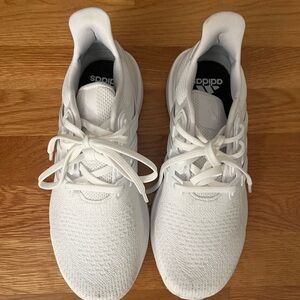 adidas White Lace-Up Knit Sneakers